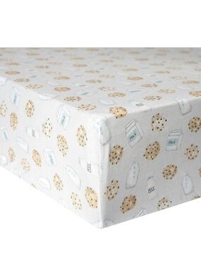 Copper Pearl Fitted Crib Sheet Chocolate Chip Cookies & Milk